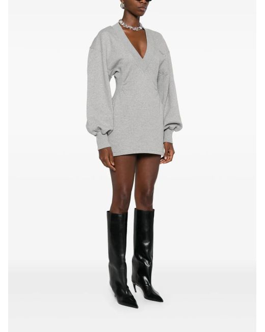 The Attico De Attico Cotton Mini -jurk in het Gray