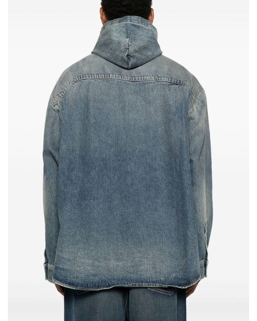 Balenciaga Mit Kapuze -Jeansjacke in Blue für Herren