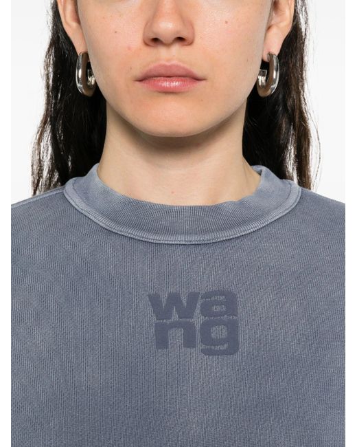 Sweat À Logo Embossé Alexander Wang en coloris Blue