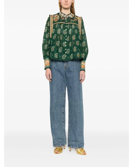 Farm Rio Green Tayla Blouse