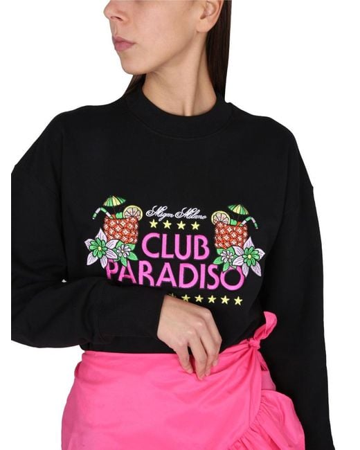 MSGM Pink Sweatshirt With Logo Embossing