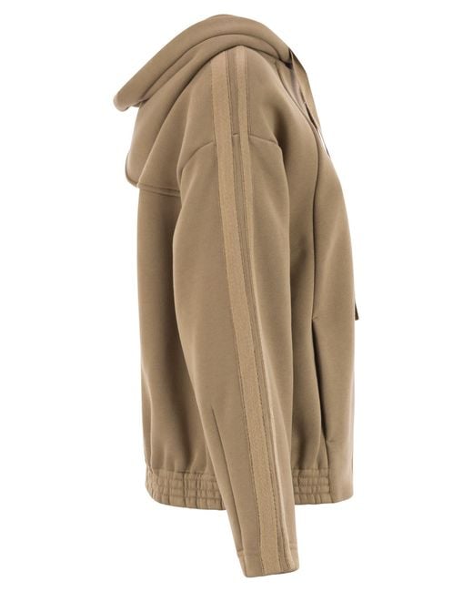 Max Mara Brown Omelia Cotton Hooded Sweatshirt