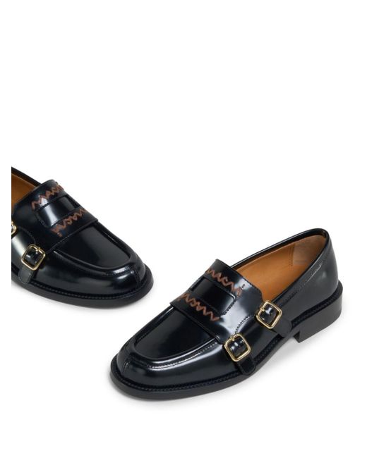 Marni Black Leather Moccasins for men