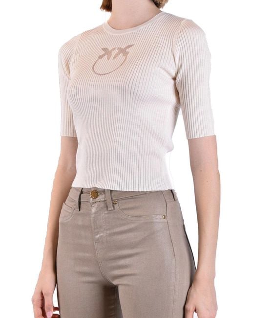 Pinko White Wool Sweater For