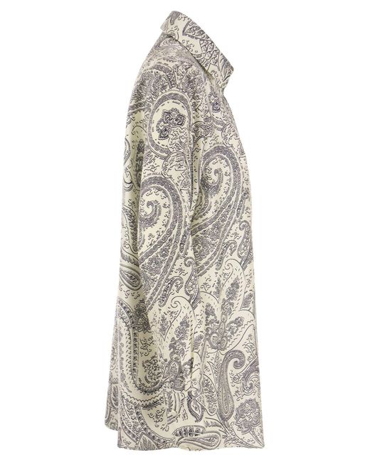 Camicia di seta con stampa paisley di Etro in Gray