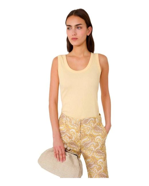 Weekend by Maxmara Yellow Multic Ribbed Top
