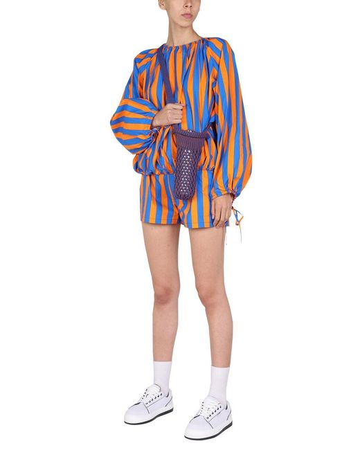 Sunnei Blue Striped Pattern Shirt