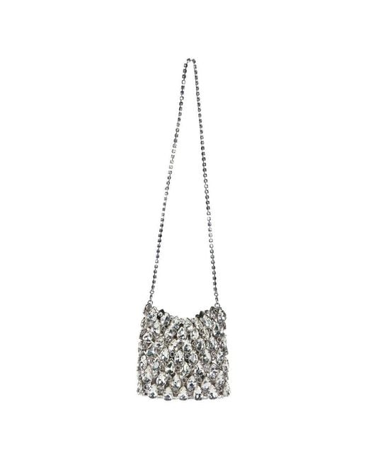 Self-Portrait White Crystal Embellished Clutch