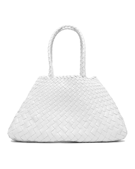 Dragon Diffusion Santa Croce Grote Taps Toelopende Lederen Banden Schouder Lenght Riemen 44 X23 X14 Cm in het White