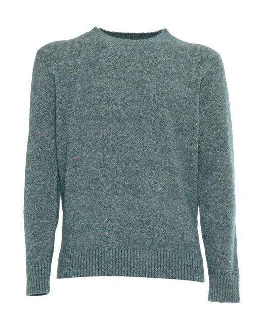 Kangra Cashmere Green Girocollo Fantasia Rasato Calato