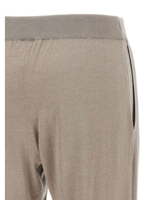 Brunello Cucinelli Wol En Zijden Broek in het Gray