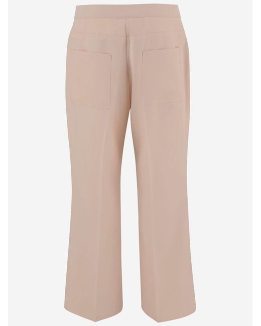 Jil Sander Natural Tailored Wool Trousers With Pressed Creases