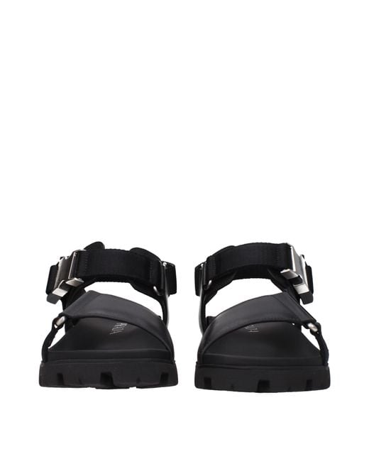 Prada Black Sandali Uomo Pelle Nero for men