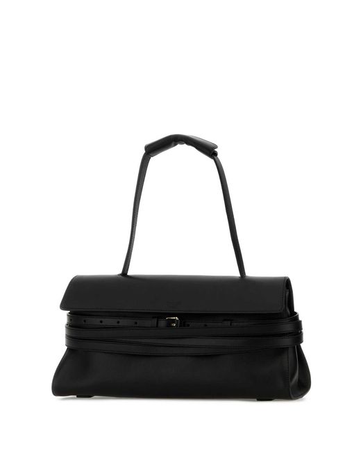 Moschino Black Nappa Leather Shoulder Bag