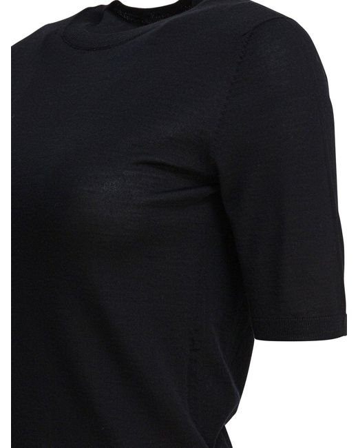 Max Mara Black Basic Wollpullover
