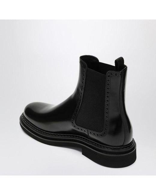 Dolce & Gabbana Black Leather Ankle Boot for men