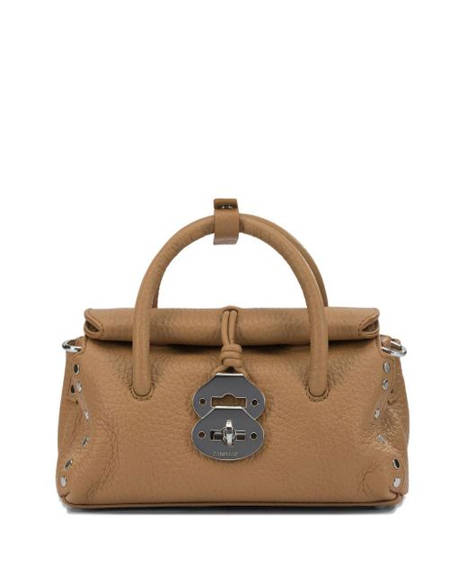 Zanellato Brown Dotta Centauro Baby Kleine Lederhandtasche
