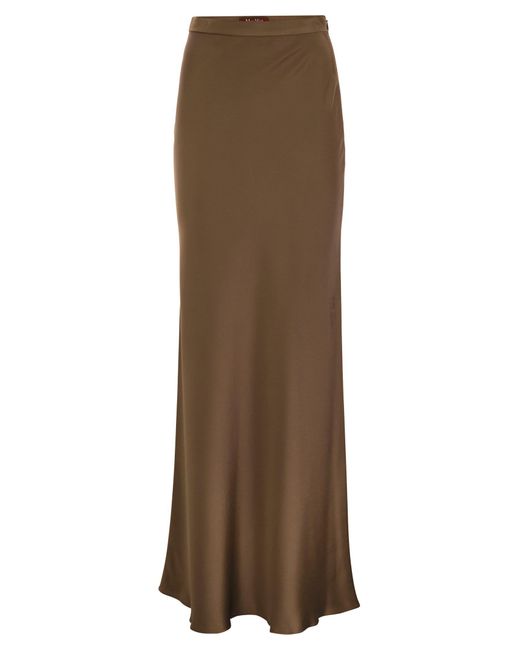 Max Mara Brown Rimini fließender Rock in Envers Satin