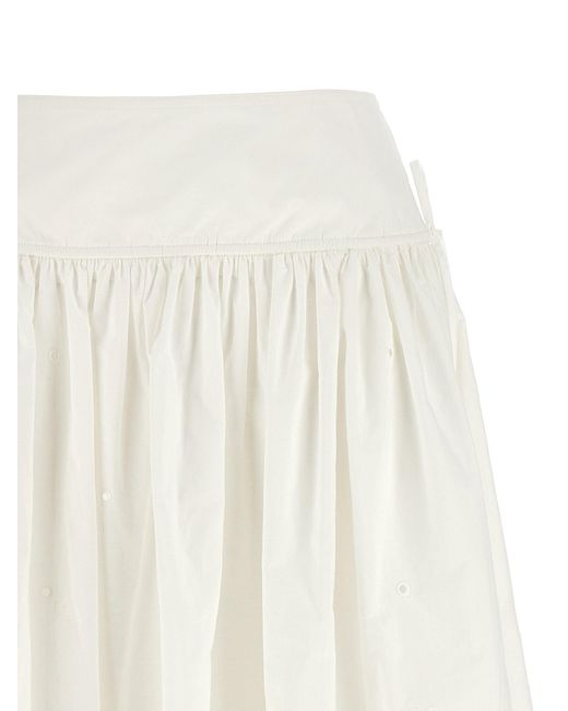 `` Coton blanc Broidered Midi ' Self-Portrait en coloris White
