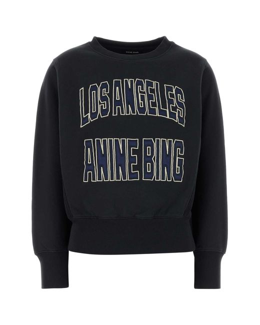 Anine Bing Black Harry Shrunken Sweatshirt La