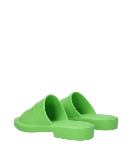 Ferragamo Green Geneva Flip Flops And Clogs/Lime Rubber