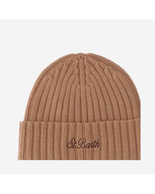 Mc2 Saint Barth Wool Blend Mütze mit Logo in Brown für Herren
