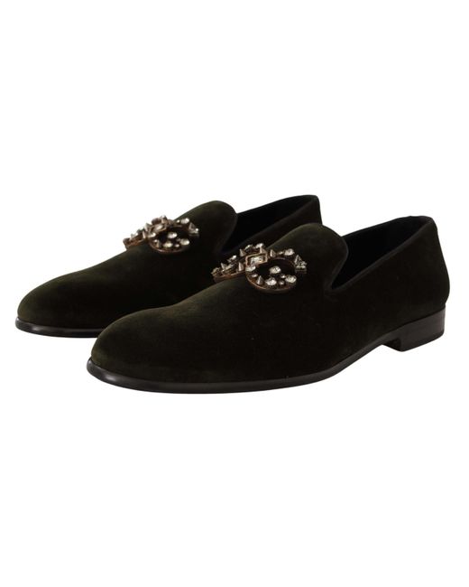 Herren Schuhe Slipper Pantoletten Dolce & Gabbana Samt Stiefelette aus Samt mit DG-Logo in Schwarz für Herren 