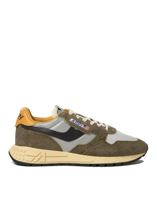 Autry Green Vintage-Inspired Nylon Leather Sneakers for men