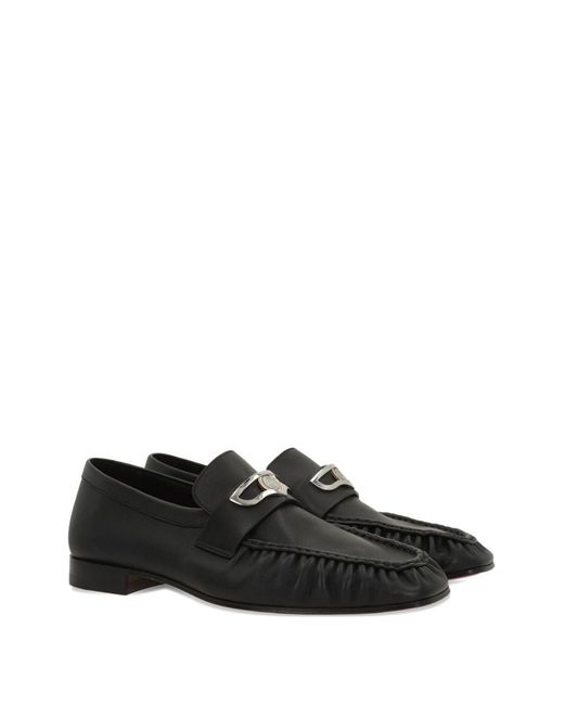 Christian Louboutin Black Leather Loafers