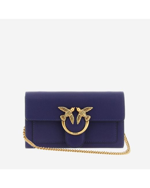 Pinko Blue Leather Wallet Love Simply