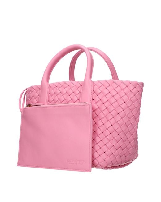 Bottega Veneta Pink Mini Cabat Handbags Leather/Ribbon