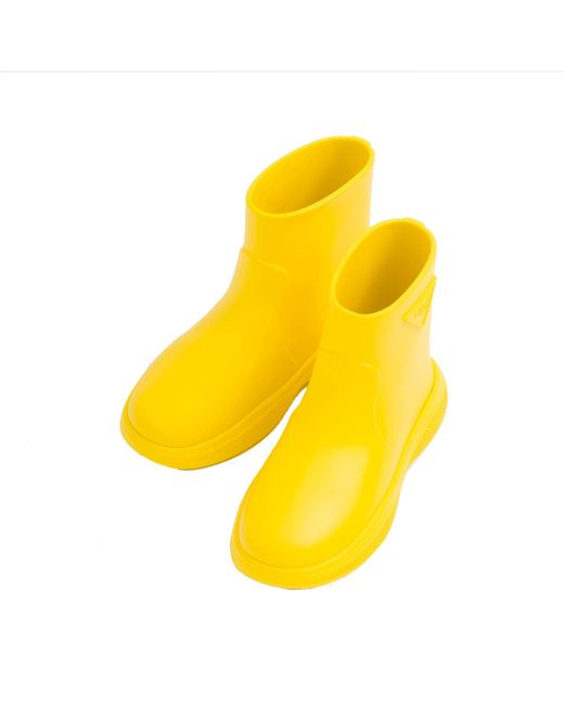 Prada Yellow Logo Gummistiefel