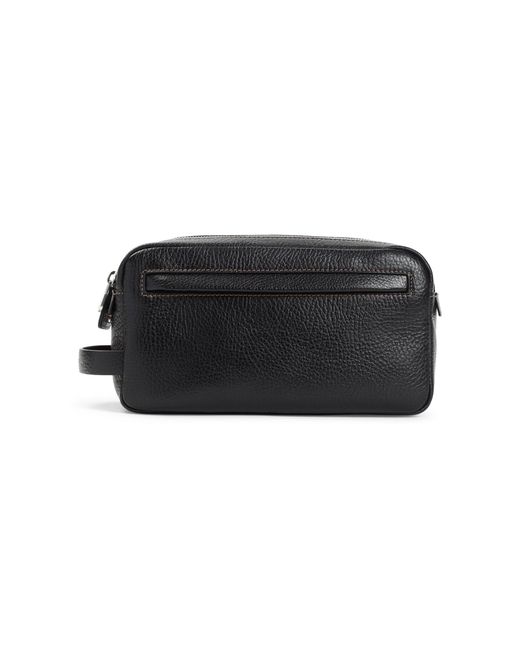 Brunello Cucinelli Black Leather Mini Beauty Case (W24Cm X H13Cm X D11Cm) for men