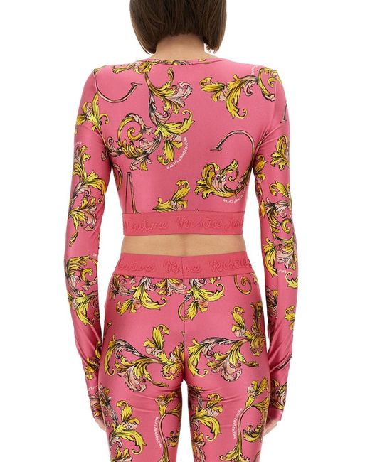 Versace Jeans Couture Red "Outline Baroque" Short Top