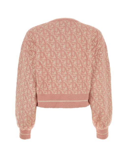 Palm Angels Pink Embroidered Nylon Blend Sweater