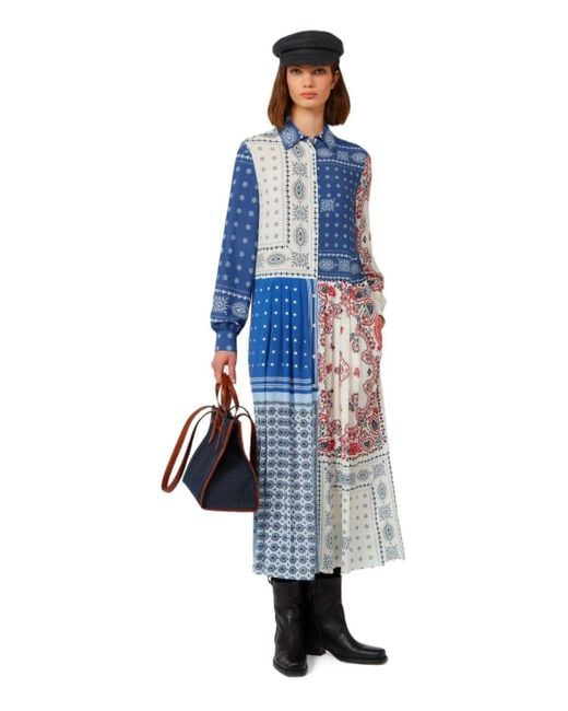 Weekend by Maxmara Blue Zuai Multicolored Shirt Dress