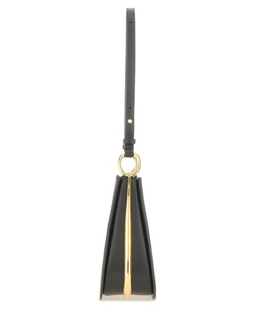 Rabanne Black Medium Leather Ring Bag