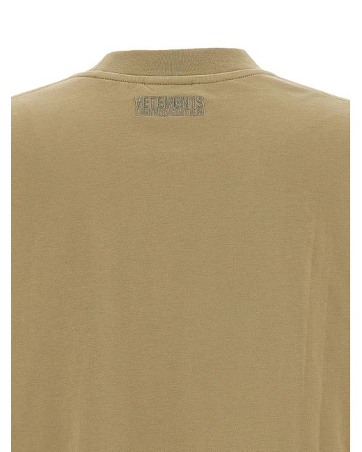 'logotipo ovalado' camiseta Vetements de hombre de color Natural