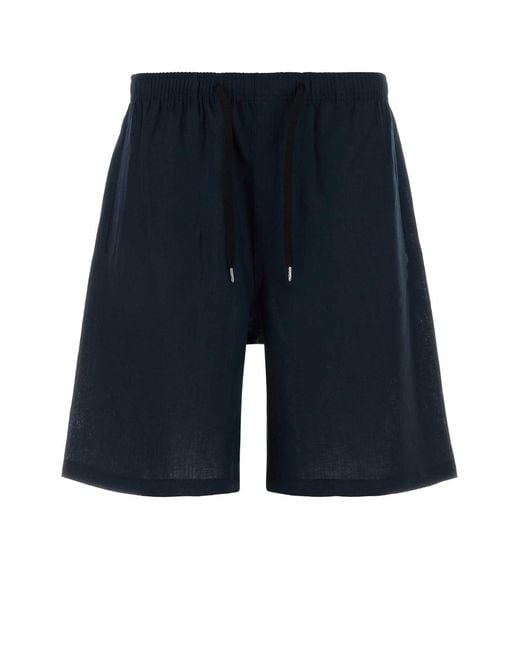 Cellar Door Blue Linen Jago Bermuda Shorts