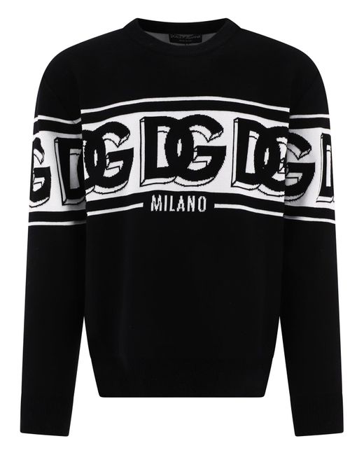 Dolce & Gabbana Logo Sweater in Black for Men | Lyst