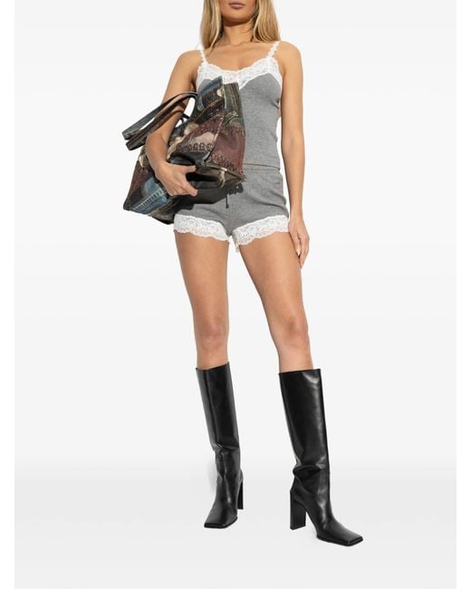 Vetements Gray Lace Mni Shorts
