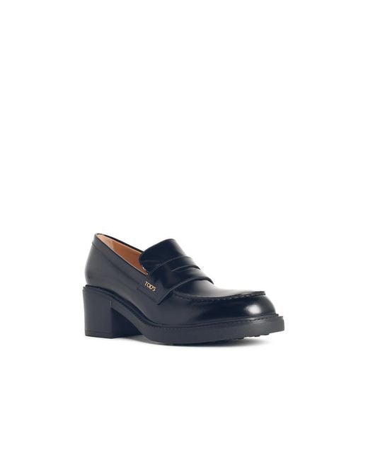 Tod's Blue Leather Loafers