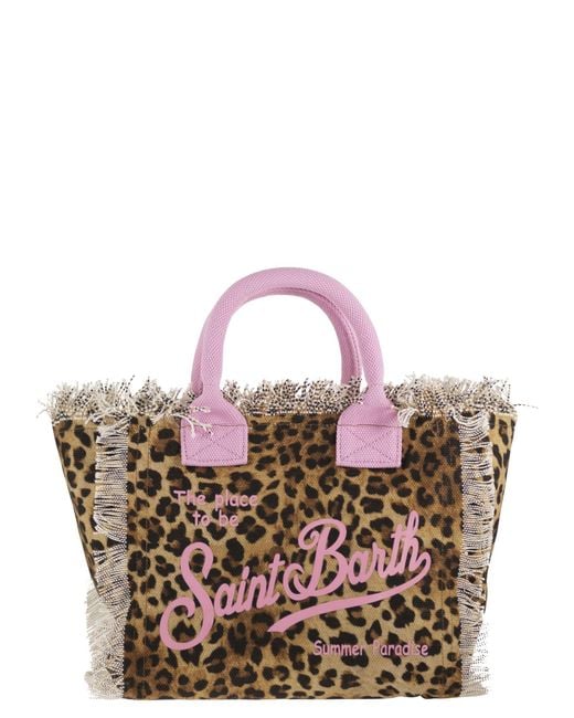 Mc2 Saint Barth Pink Colette Leopard Print Handbag