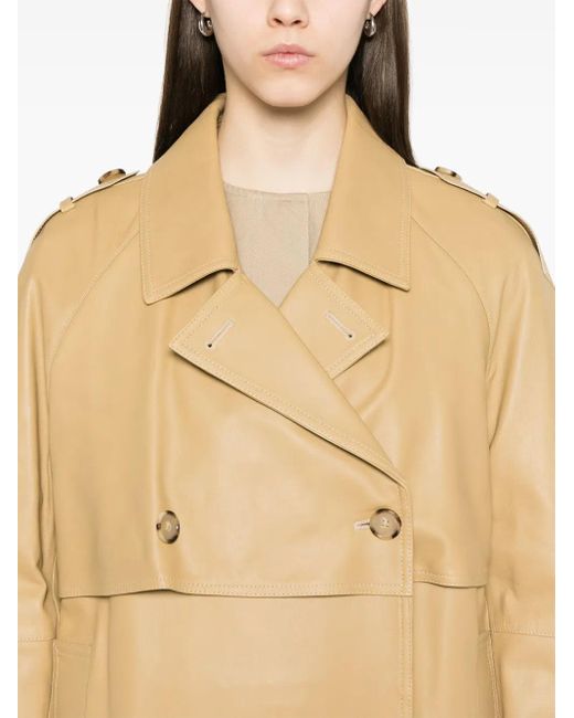 Chaqueta de cuero Totême  de color Natural