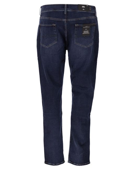 7 For All Mankind Blue Slimmy Tapered Luxe Performance Stretch Denim Jeans