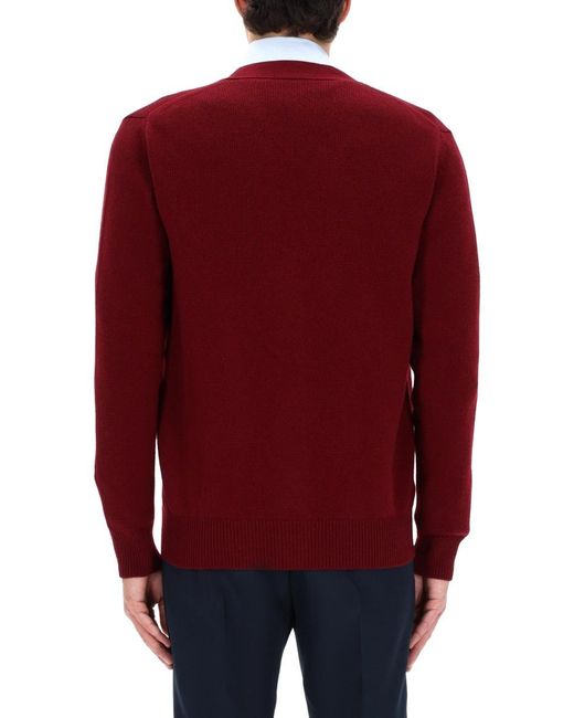 Gucci Red Cardigan With Logo for men