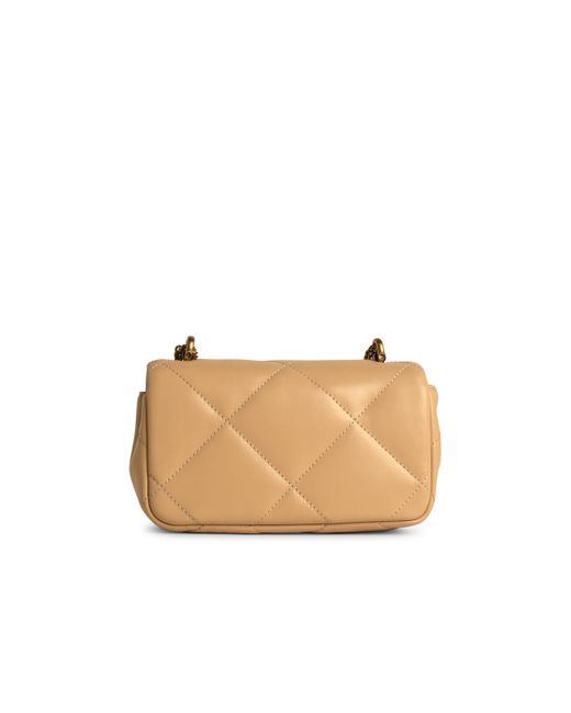 Tory Burch Natural 'Kira' Mini Crossbody Tasche in Beige Lear