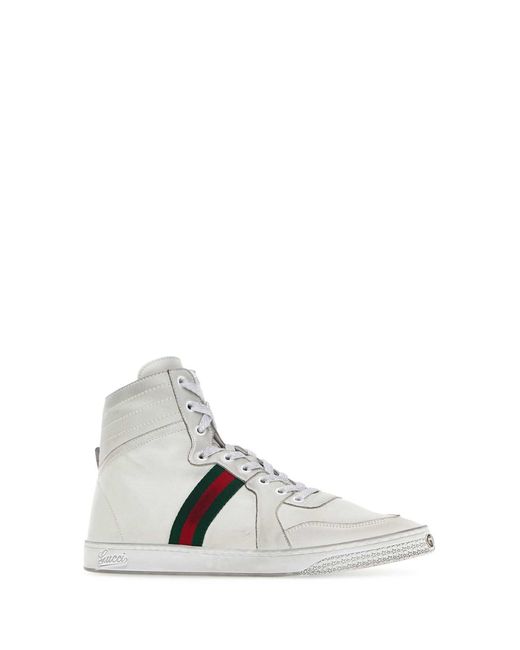 Gucci White Leather Stretch Sneakers for men