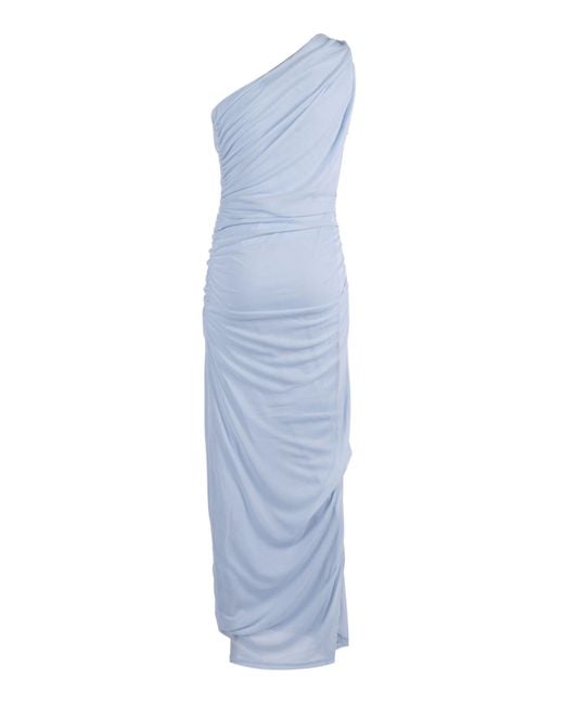 ROTATE BIRGER CHRISTENSEN Blue One Shoulder Dress Plein Air (Slim Fit)
