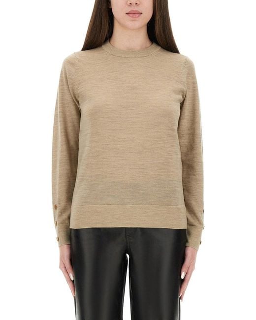 MICHAEL Michael Kors Michael Door Michael Kors Merino Wool Sweater in het Natural